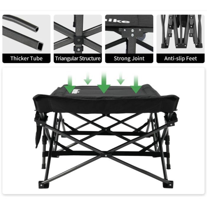 Розкладачка Naturehike CNK2300WS010, поліестер Oxford, чорна (6976507665209) зображення 3