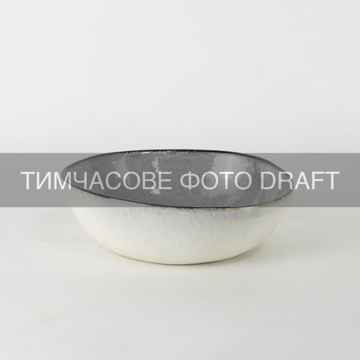 Салатник Ardesto Daiano, 700мл, 17см, порцеляна, сірий (AR1717DG)