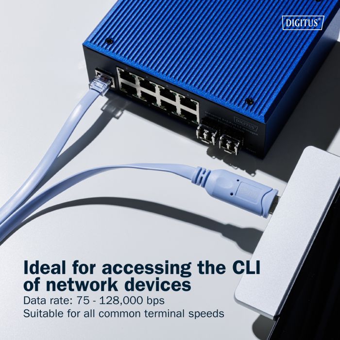 Дата кабель USB AM to RJ45 Ethernet 1.8m FT232RNL black Digitus (DA-70173) зображення 2