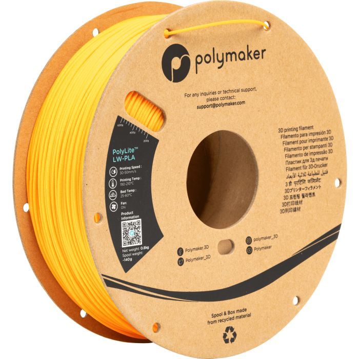 Пластик для 3D-принтера Polymaker PLA POLYLITE LW 1.75 mm 0,8kg WHITE (PA08002)