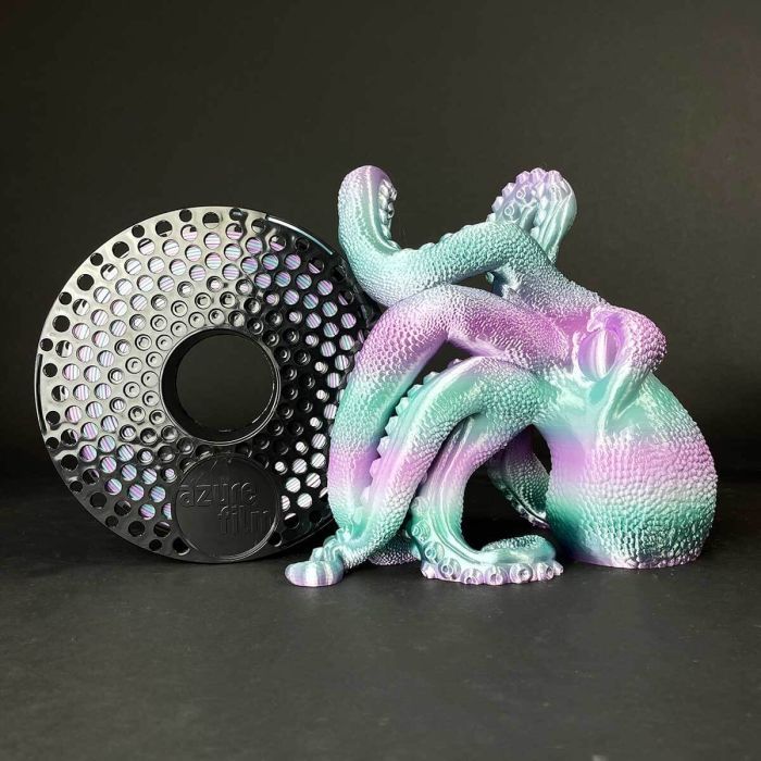 Пластик для 3D-принтера AzureFilm PLA SILK 1,75mm 1kg Rainbow Aurora (FL171-6145) зображення 3