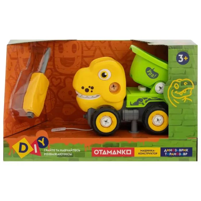 Конструктор Otamanko Машинка-конструктор Тиранозавр самосвал Желтый/зеленый (OTA-123TR) изображение 6