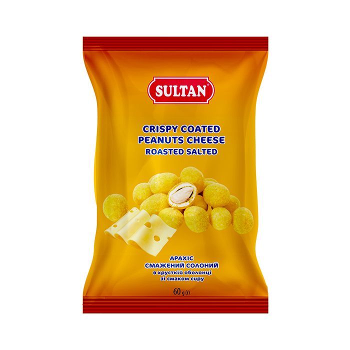 Орехи Sultan Арахис жареный соленый в хрустящей оболочке со вкусом сыра 60 г (slt.50434)
