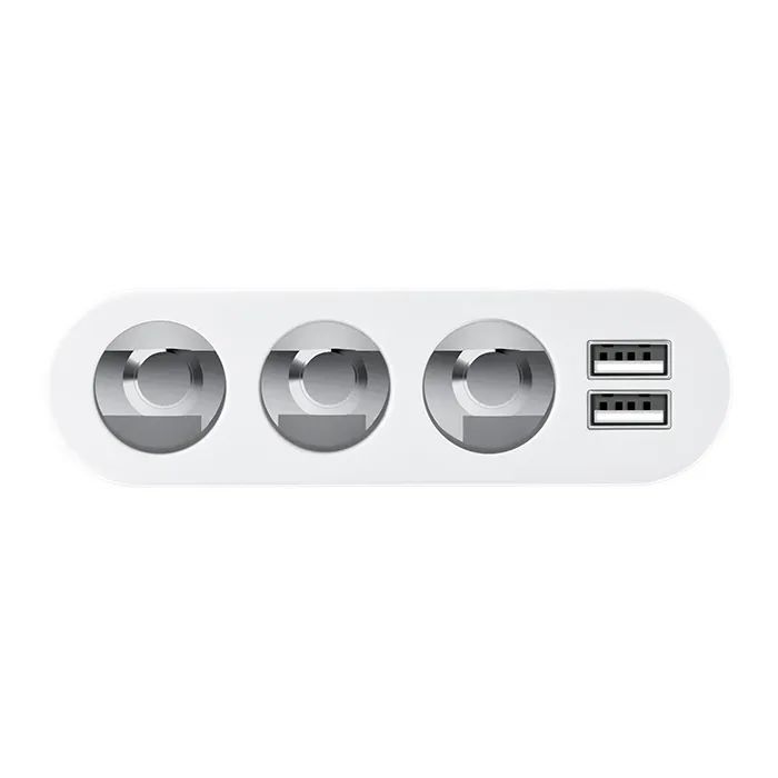Зарядное устройство HOCO 2xUSB 10.5W + 3x car socket silver (6957531050896) изображение 3