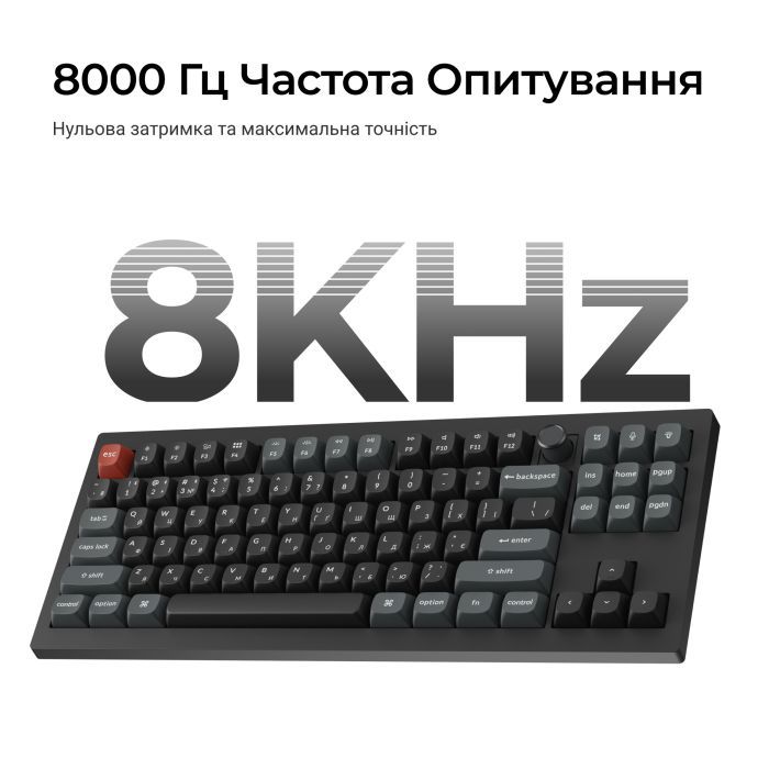 Клавіатура Keychron V3 Ultra Keychron Red Switch RGB UA Black (V3U-D1-UA) зображення 10