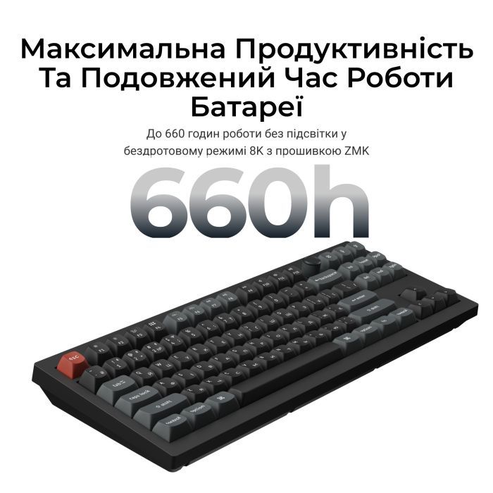 Клавіатура Keychron V3 Ultra Keychron Red Switch RGB UA Black (V3U-D1-UA) зображення 11