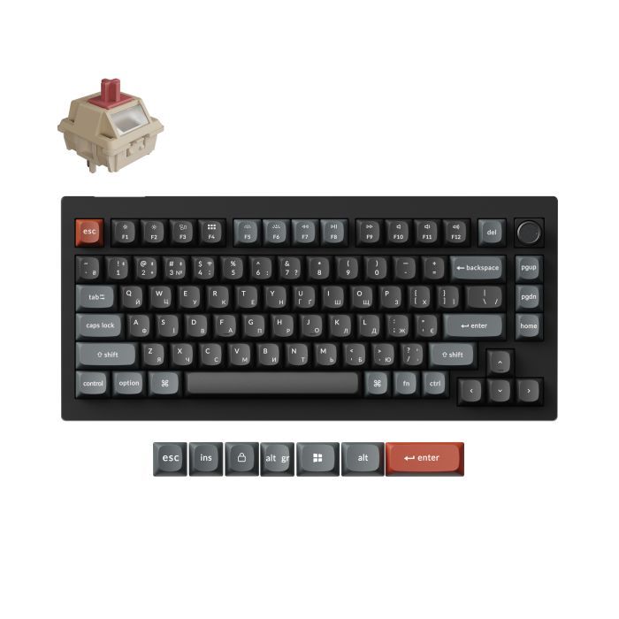 Клавіатура Keychron V3 Ultra Keychron Red Switch RGB UA Black (V3U-D1-UA) зображення 7