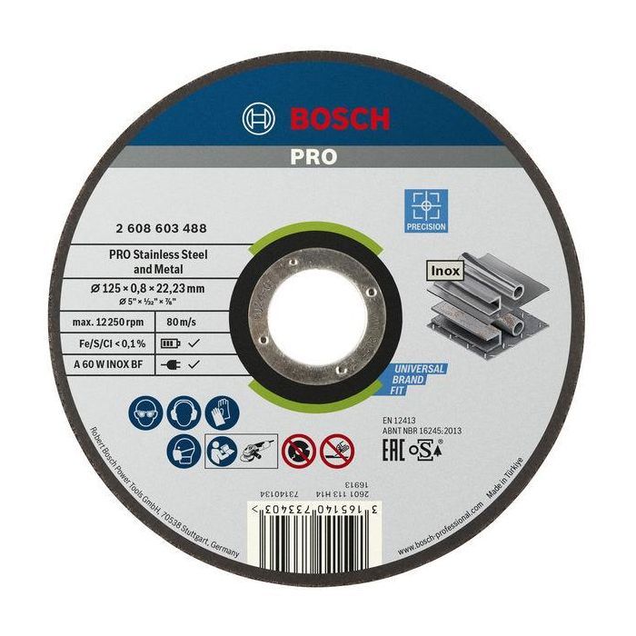 Круг зачистний Bosch Professional для нержавіючої сталі 125x6x22.23мм (2.608.602.488)