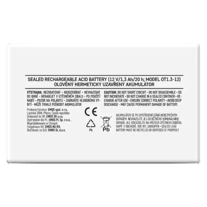 Батарея до ДБЖ EMOS 12V 1.3Ah (B9652) зображення 9
