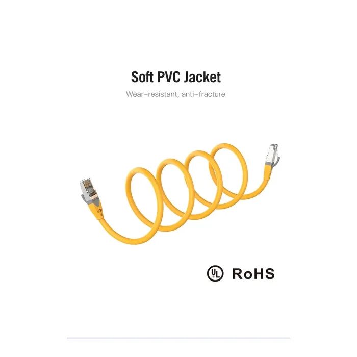 Патч-корд 1м, S/FTP cat 6A RJ-45 yellow Vention (IBHYF) изображение 5