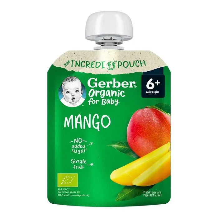 Детское пюре Gerber Organic манго с 6 месяцев 80 г (1227092)