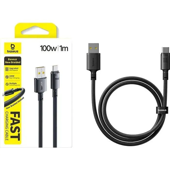Дата кабель USB 2.0 AM to USB-C 1.0m 100W/7.5W black Baseus (E0426W01) изображение 2