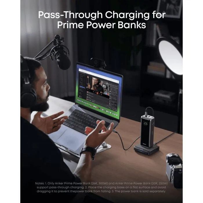 Зарядное устройство Anker 2xUSB-C + 1xUSB-A 150W Pogo pin black (A1903G11) изображение 2