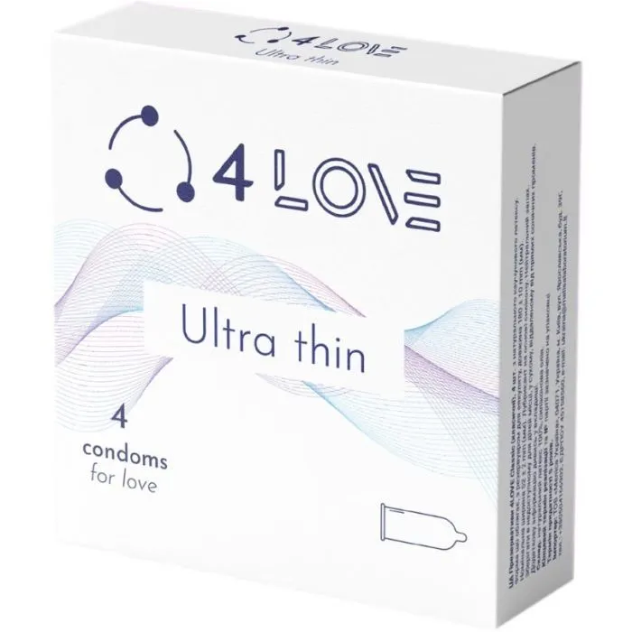 Презервативи 4Love Ultra Thin Ультратонкі 4 шт. (4770416004874)