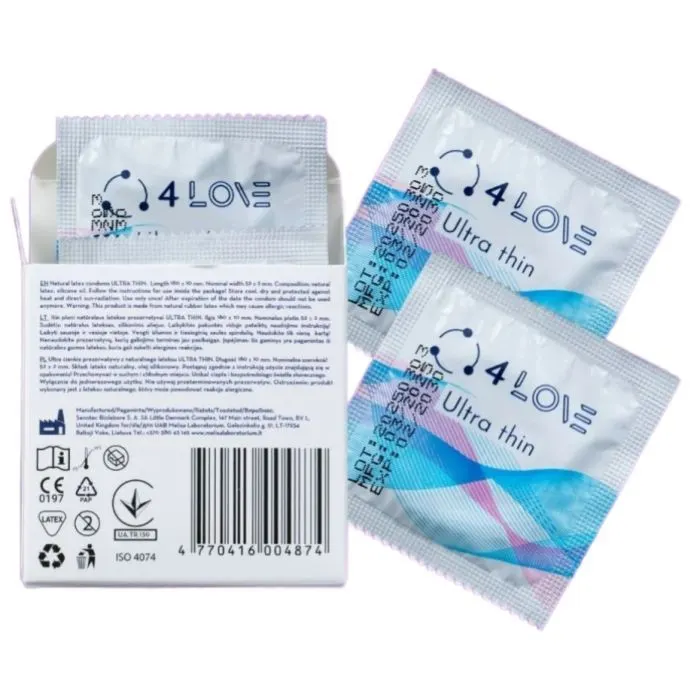 Презервативи 4Love Ultra Thin Ультратонкі 4 шт. (4770416004874) зображення 3
