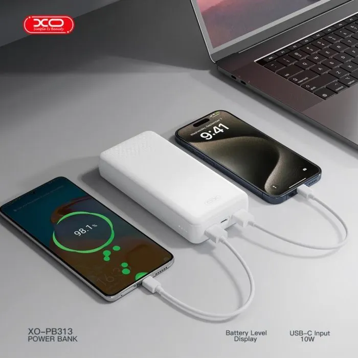 Батарея универсальная XO 20000mAh, 10.5W, white (XO-PB313-WH) изображение 5