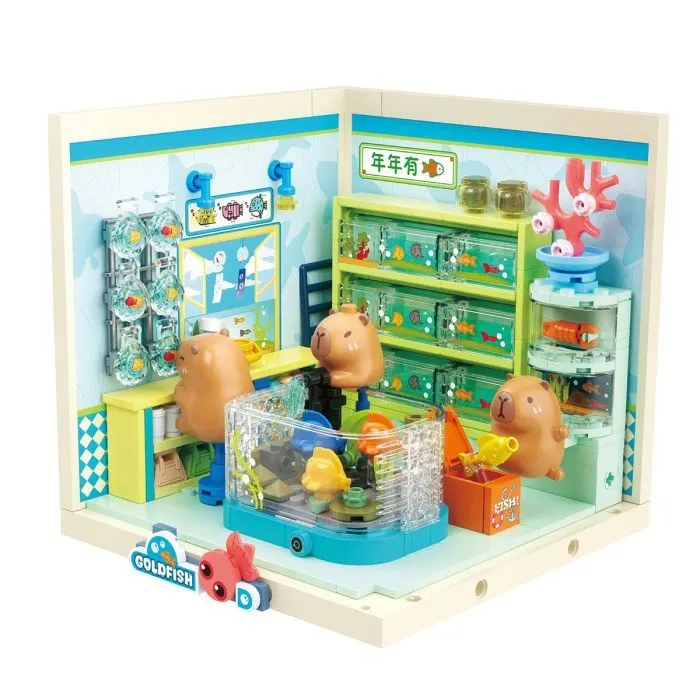 Конструктор JAKI Mini Super Town Capybara Aquarium Shop 305 pieces (FK023) изображение 2