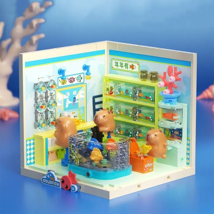 Конструктор JAKI Mini Super Town Capybara Aquarium Shop 305 pieces (FK023) изображение 3