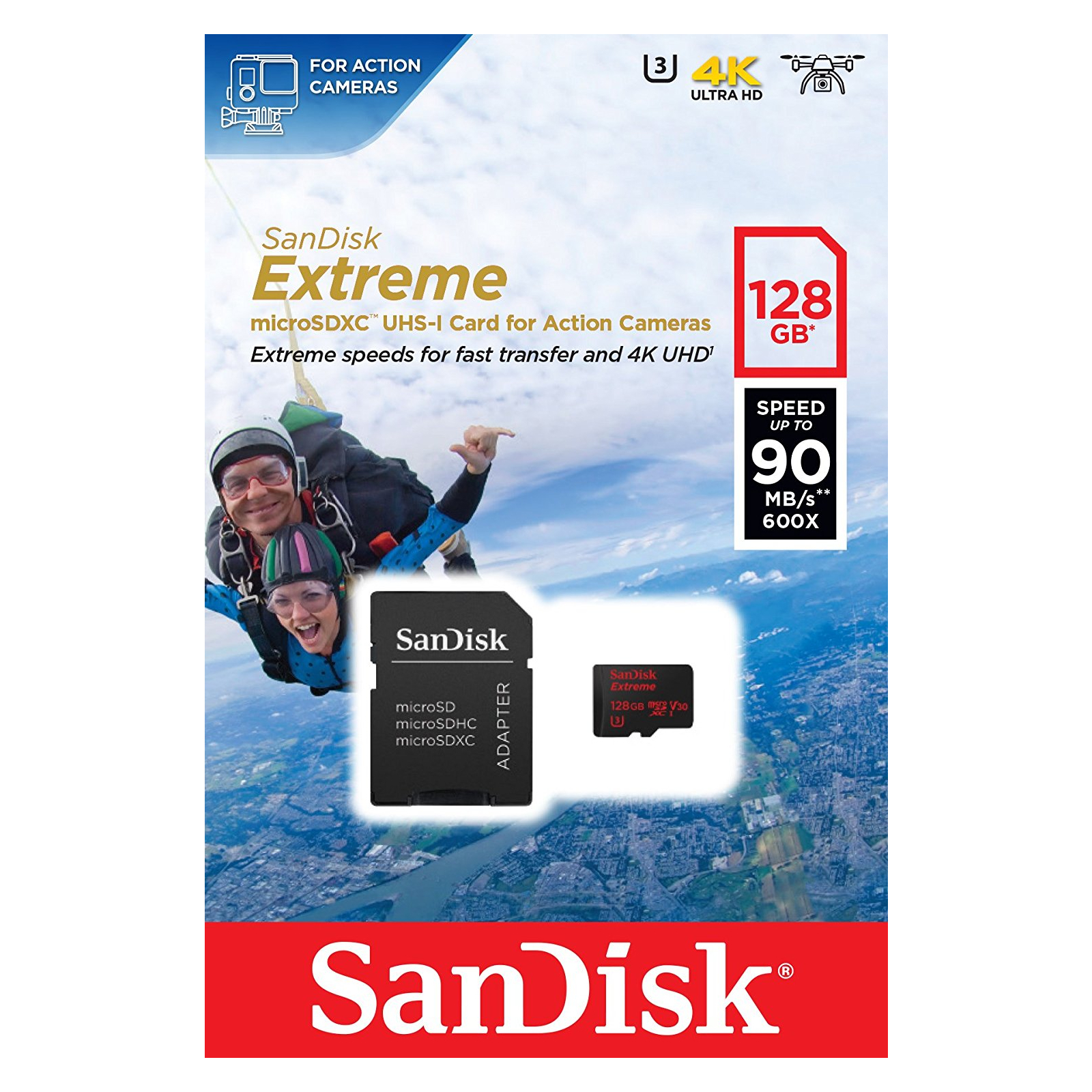 Карта памяти SanDisk 128GB microSDXC class 10 UHS-I 4K Extreme Action (SDSQXVF-128G-GN6AA) изображение 3