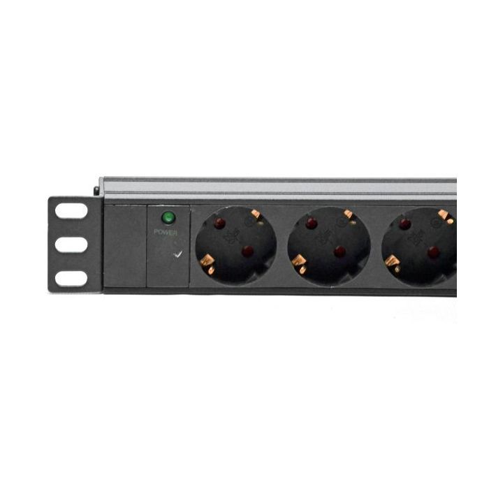 Силовий блок Kingda 19" 1U 9xSchuko, С14, без кабеля (KD-GER(16)N1009WKPB19A-C14) зображення 2