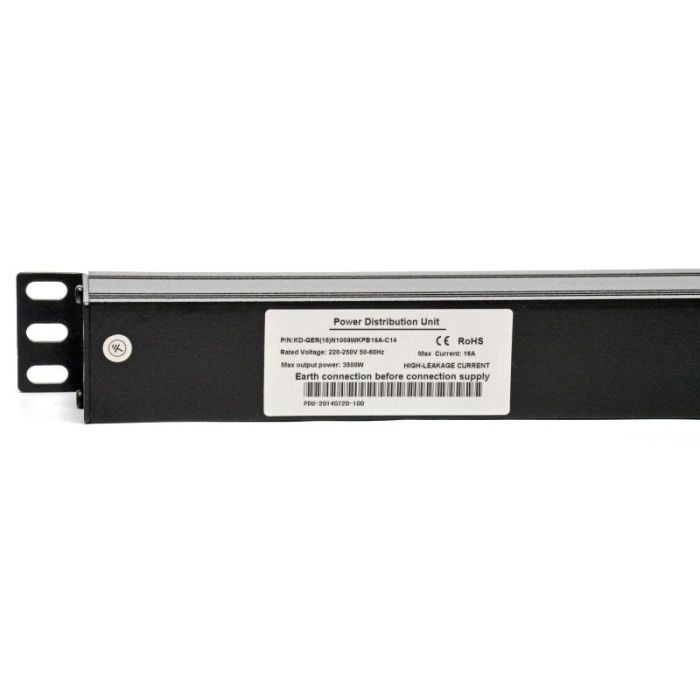 Силовий блок Kingda 19" 1U 9xSchuko, С14, без кабеля (KD-GER(16)N1009WKPB19A-C14) зображення 3