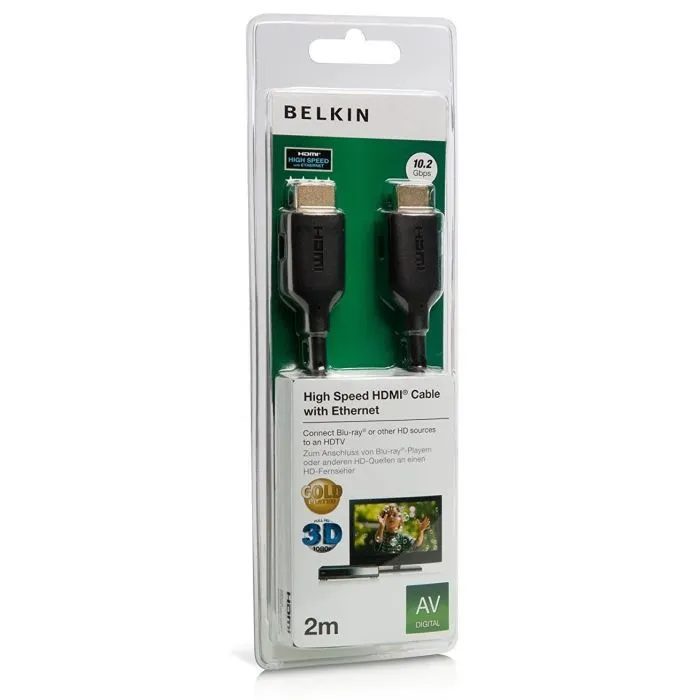 Кабель мультимедийный HDMI M to HDMI M 2.0m Belkin (F3Y021bt2M) изображение 2