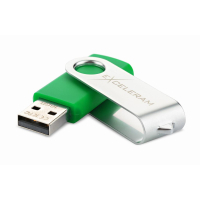 USB флеш накопитель eXceleram 16GB P1 Series Silver/Green USB 2.0 (EXP1U2SIGR16) изображение 2