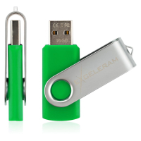 USB флеш накопитель eXceleram 16GB P1 Series Silver/Green USB 2.0 (EXP1U2SIGR16) изображение 4