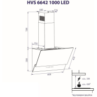 Вытяжка кухонная Minola HVS 6642 BL 1000 LED изображение 7