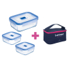 Харчовий контейнер Luminarc Pure Box Active набор 3шт 2х380мл/820мл/ + сумка (P8002)