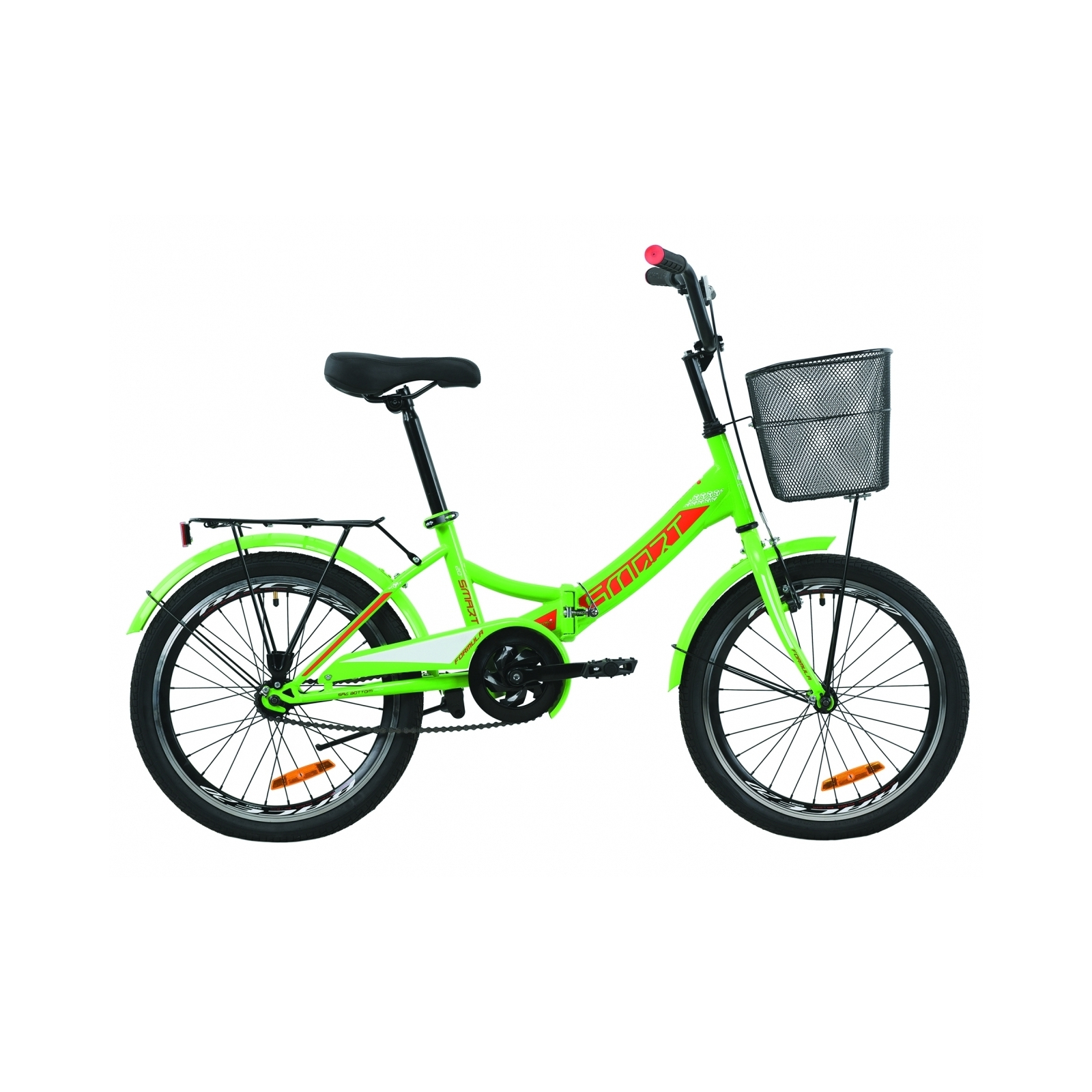 Велосипед Formula 20" SMART Vbr рама-13" St 2020 зелено-красный с белым, багаж (OPS-FR-20-053)