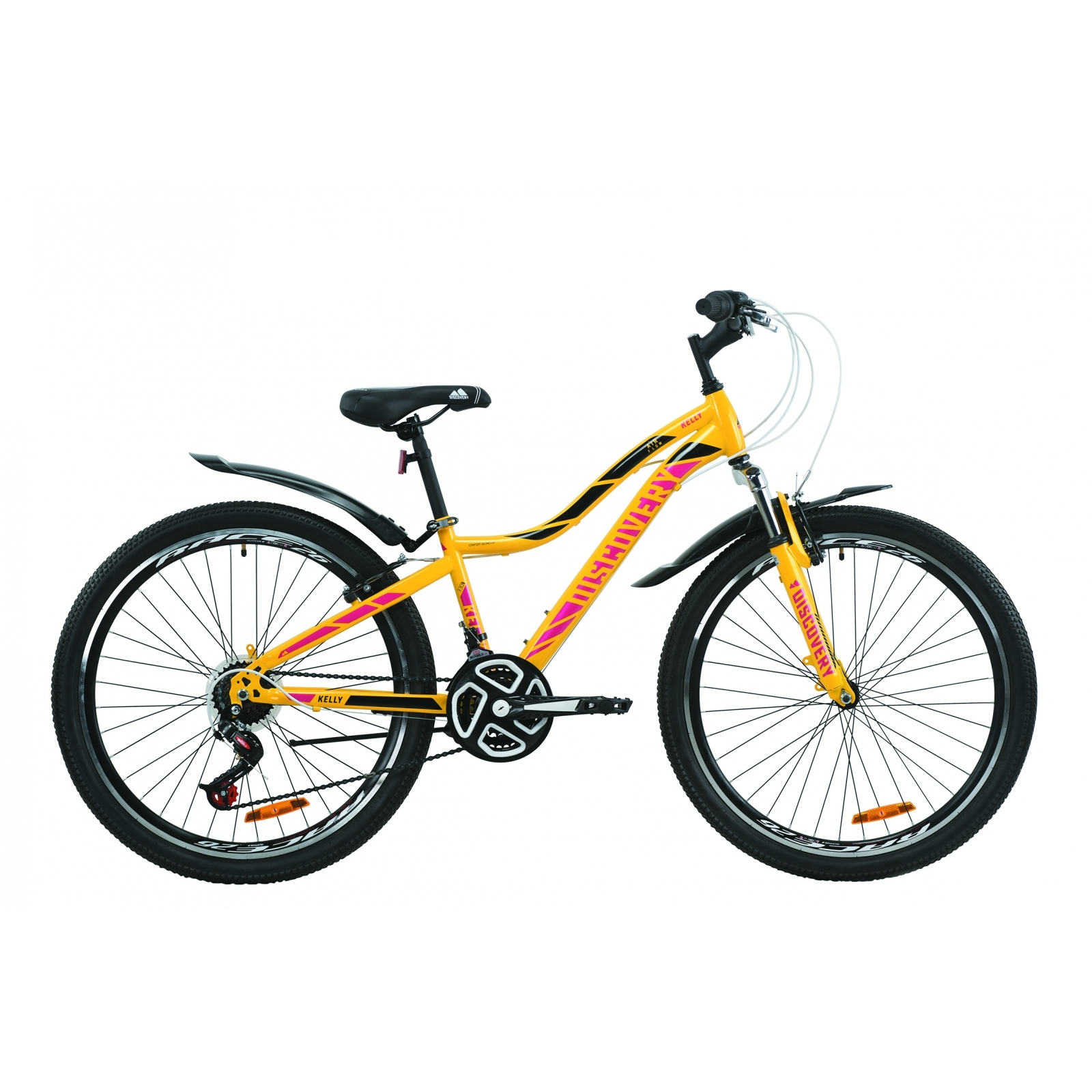 Велосипед Discovery 26" KELLY AM Vbr рама-13,5" St 2020 желто-сиреневый с черным (OPS-DIS-26-246)