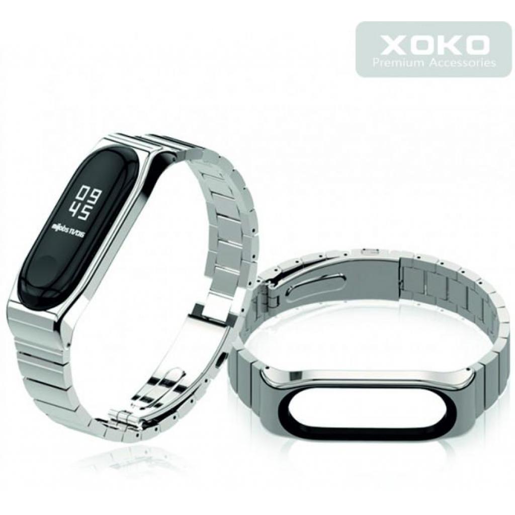 Ремешок для фитнес браслета XoKo Metal Premium для Mi Band 3/4 Silver (XK-XM-SB-SLR) изображение 2