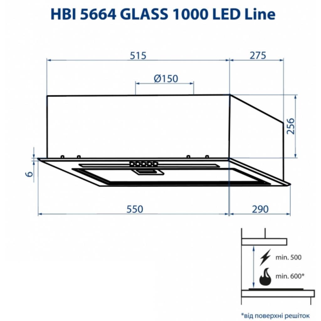 Вытяжка кухонная Minola HBI 5664 BL GLASS 1000 LED Line изображение 9