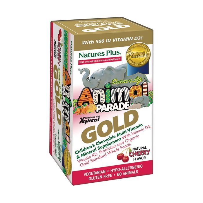 Мультивітамін Natures Plus Мультивітаміни для Дітей, Смак Вишні, Animal Parade Gold, 60 (NAP-29931)