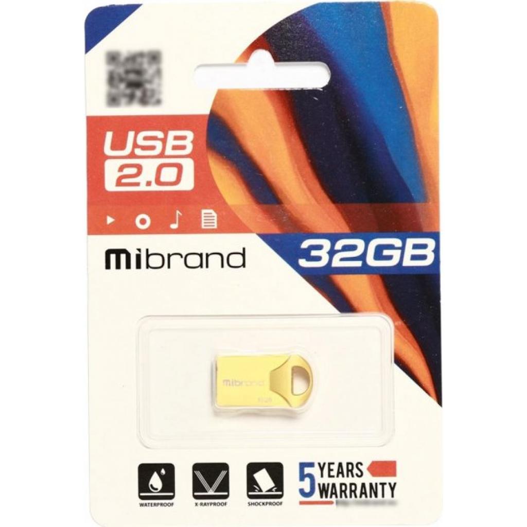 USB флеш накопитель Mibrand 8GB Hawk Gold USB 2.0 (MI2.0/HA8M1G) изображение 2