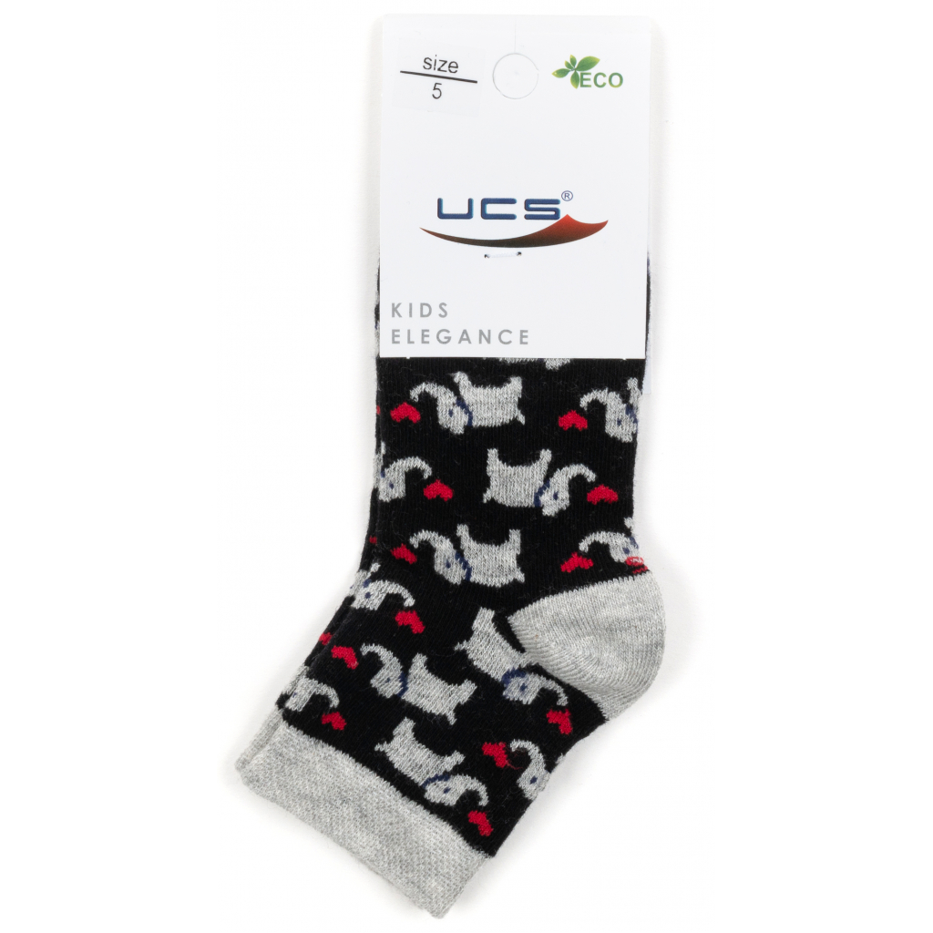 Шкарпетки дитячі UCS Socks зі слониками (M0C0101-2116-3B-black) зображення 2