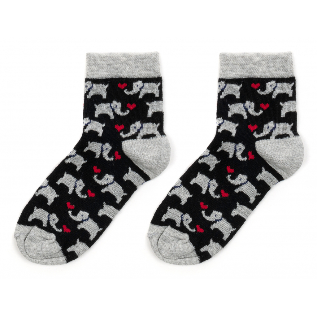 Шкарпетки дитячі UCS Socks зі слониками (M0C0101-2116-3B-black) зображення 3