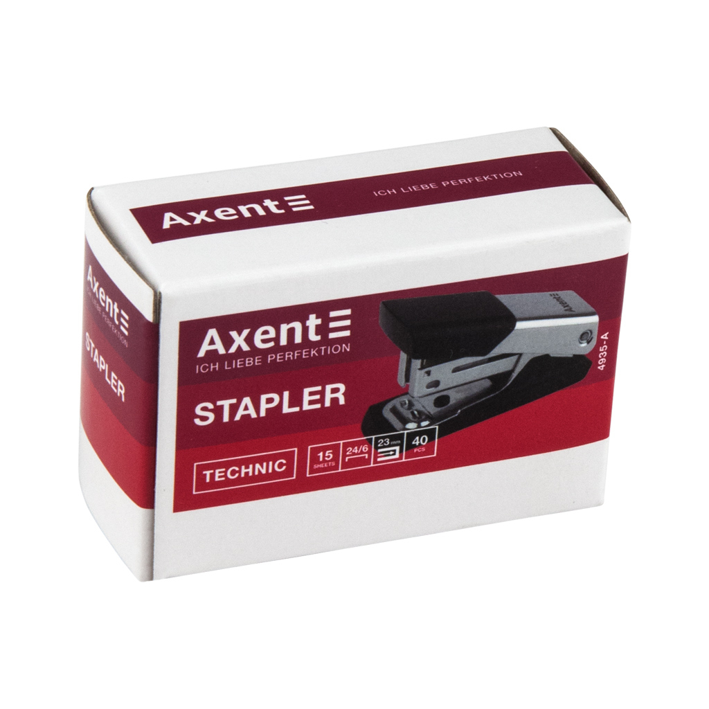 Степлер Axent Technic №24/6 15 аркушів Хром (4935-A) зображення 3