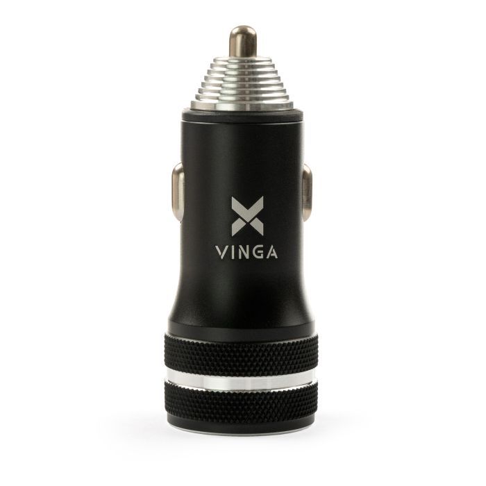 Зарядное устройство Vinga QC3.0 + PD Quick Car Charger aluminium 36W Max black (VCCQPAC) изображение 4