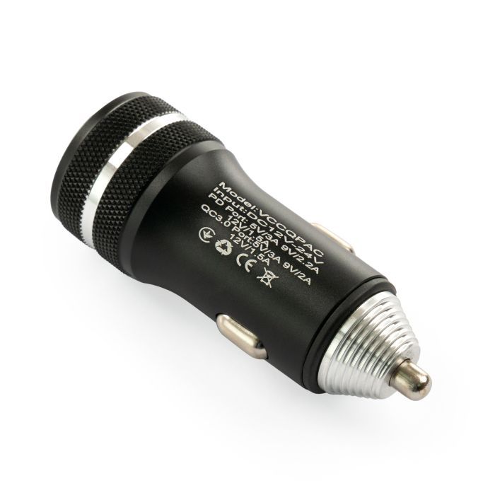 Зарядное устройство Vinga QC3.0 + PD Quick Car Charger aluminium 36W Max black (VCCQPAC) изображение 5