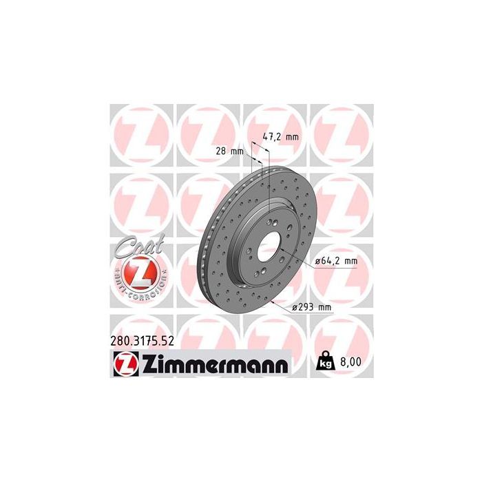 Тормозной диск ZIMMERMANN 280.3175.52