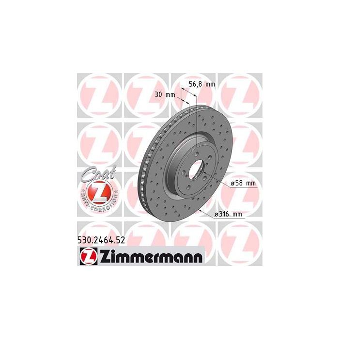 Тормозной диск ZIMMERMANN 530.2464.52