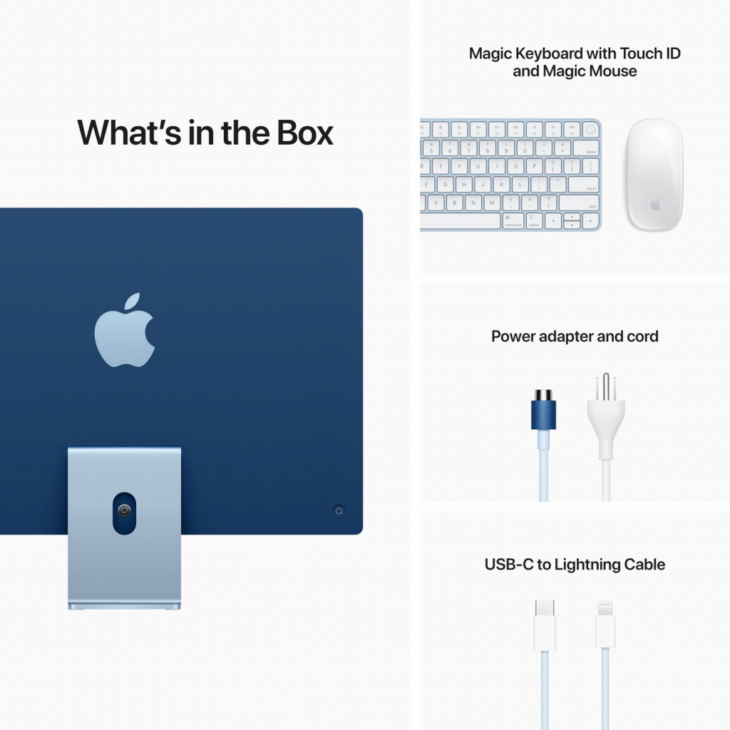 Комп'ютер Apple A2438 24" iMac Retina 4.5K / Apple M1 / Blue (MGPK3UA/A) зображення 5
