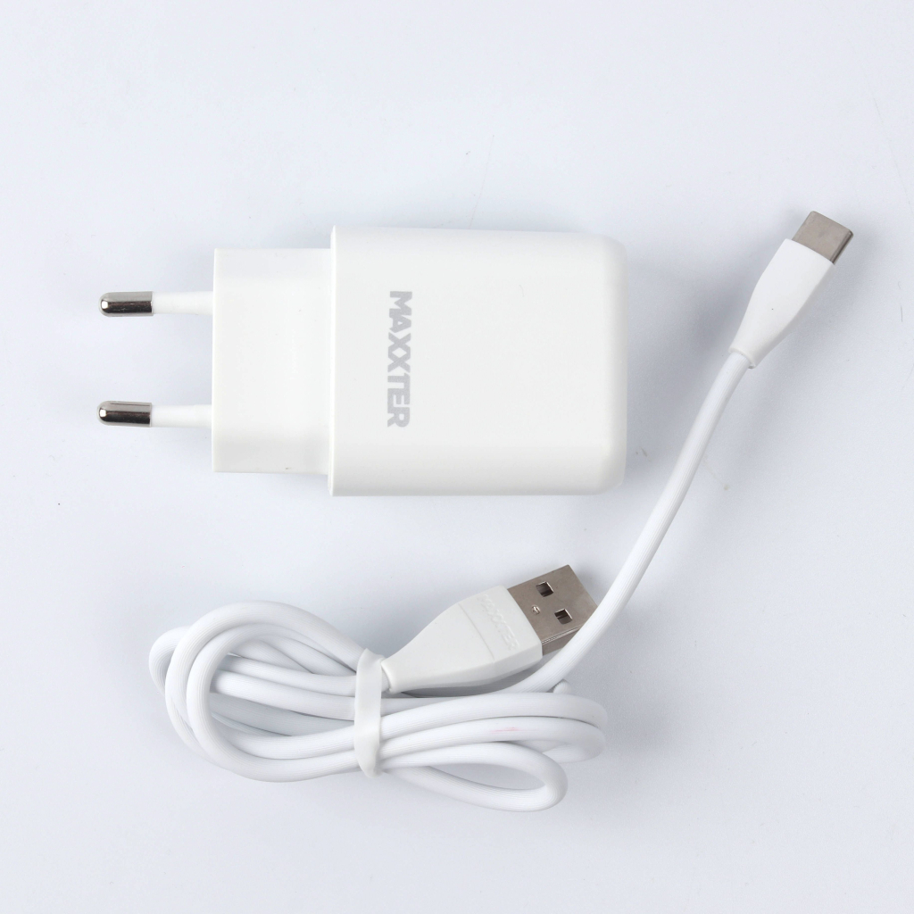 Зарядний пристрій Maxxter 1 USB + cable Type-C (WC-QC-AtC-01) зображення 3