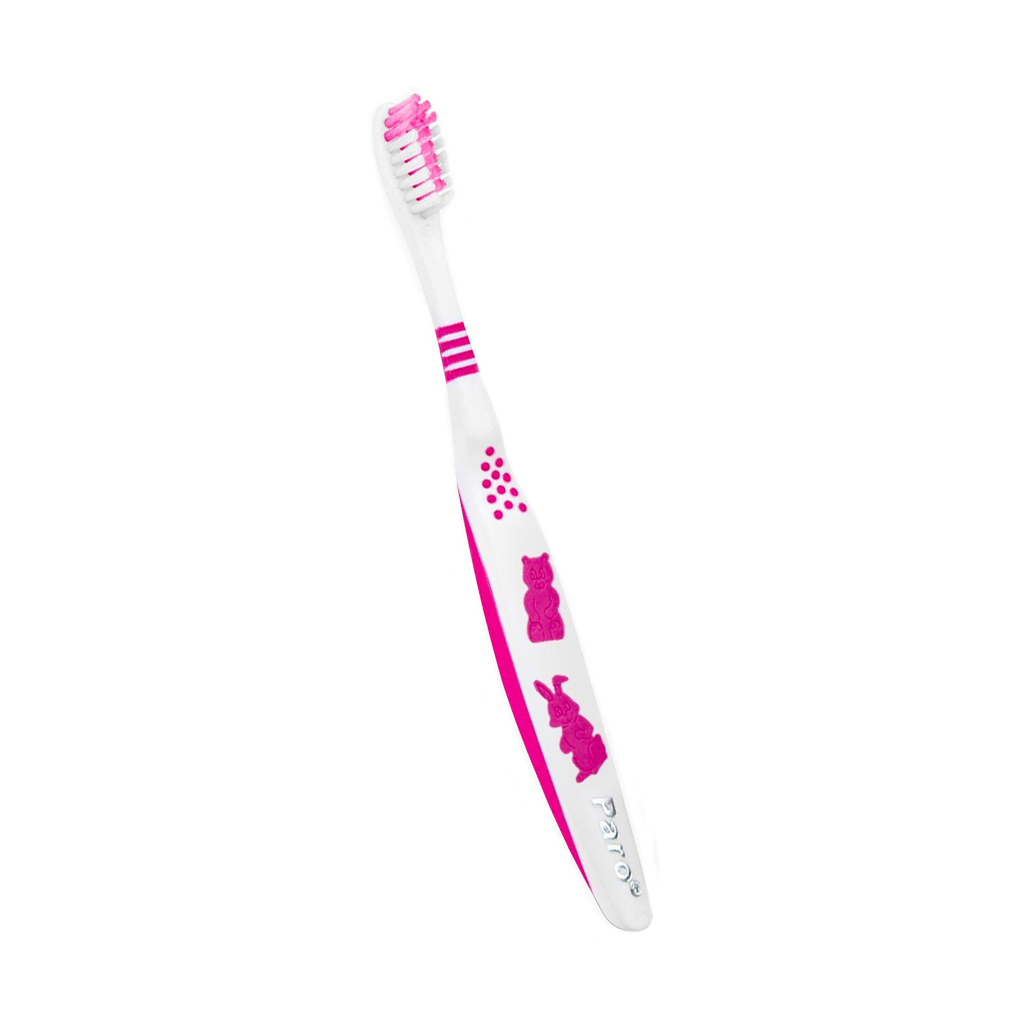 Детская зубная щетка Paro Swiss junior мягкая Розовая (7610458007426-pink)