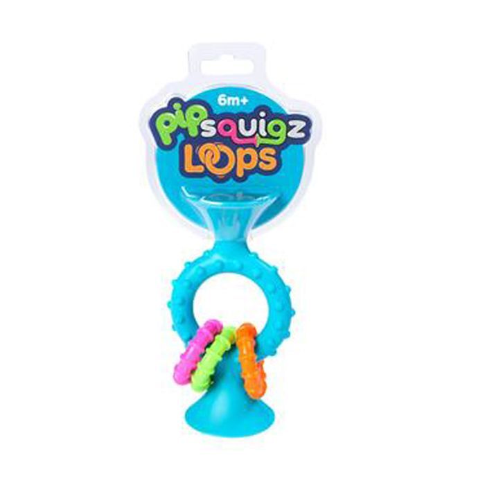 Погремушка Fat Brain Toys прорезыватель на присосках pipSquigz Loops бирюзовый (F166ML) изображение 2