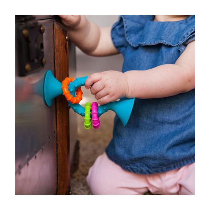 Погремушка Fat Brain Toys прорезыватель на присосках pipSquigz Loops бирюзовый (F166ML) изображение 3