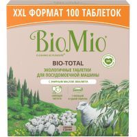 Таблетки для посудомоечных машин BioMio Bio-Total 7 в 1 с маслом эвкалипта 100 шт. (4603014015945)