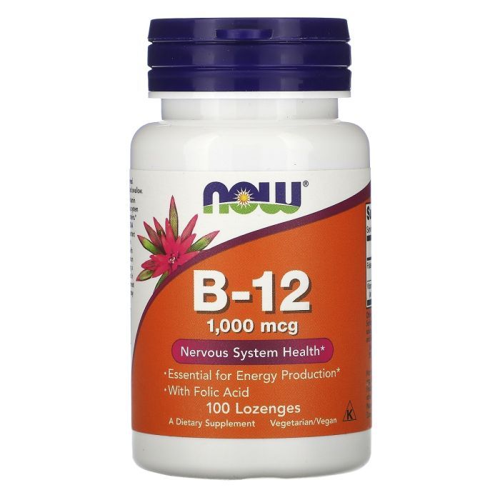 Витамин Now Foods Витамин B-12, Vitamin B-12, 1000 мкг, 100 леденцов (NOW-00466)